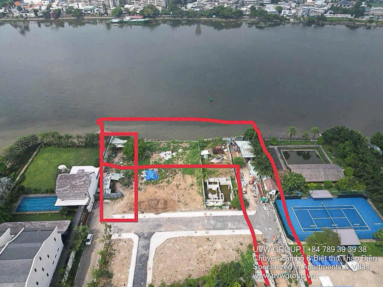 Cho thuê đất ven sông Thảo Điền | 2.100m² | 2 mặt tiền | 120 triệu/tháng