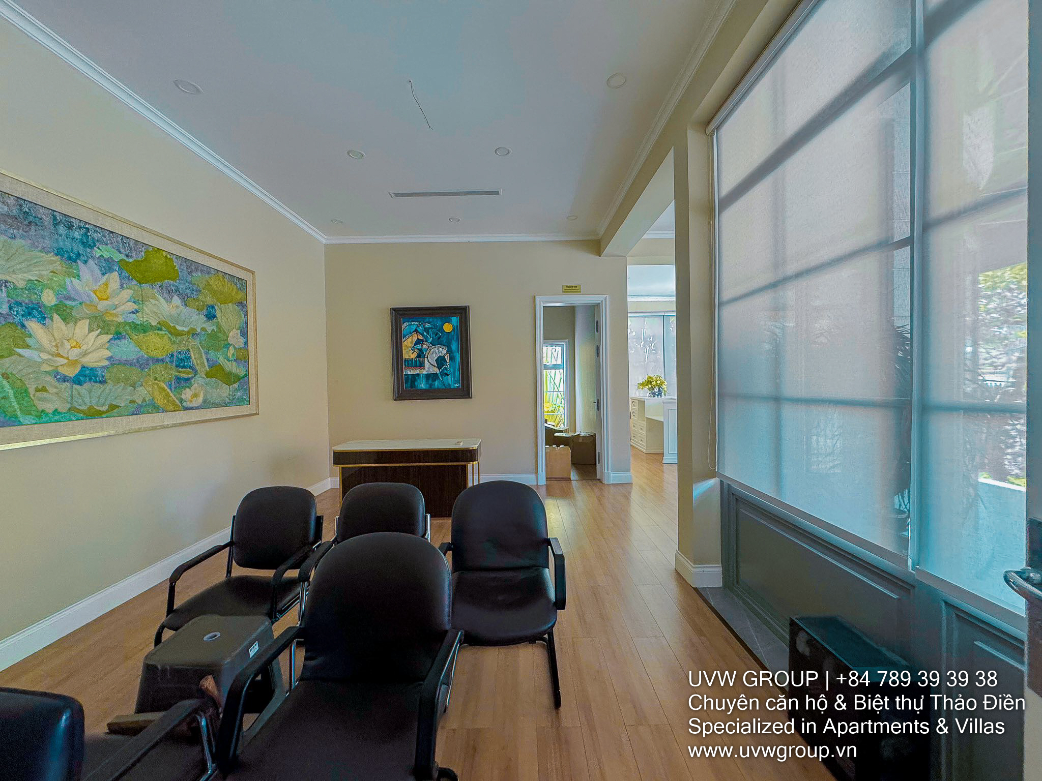 Elegant white villa for rent on Le Van Mien, Thao Dien – 310m², 3 floors, elevator, premium facade