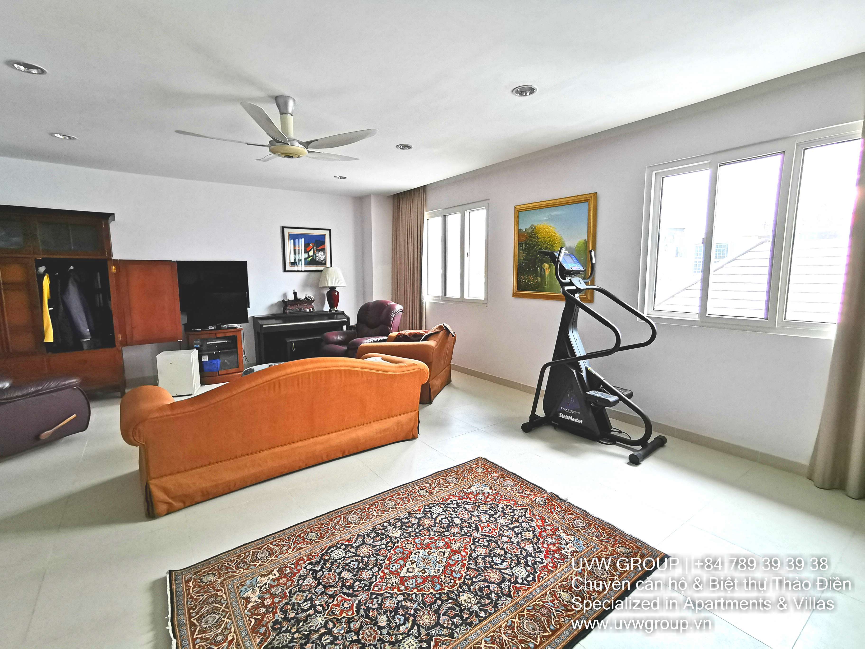 Fully furnished luxury 5-bedroom house with basement in Thao Dien for rent