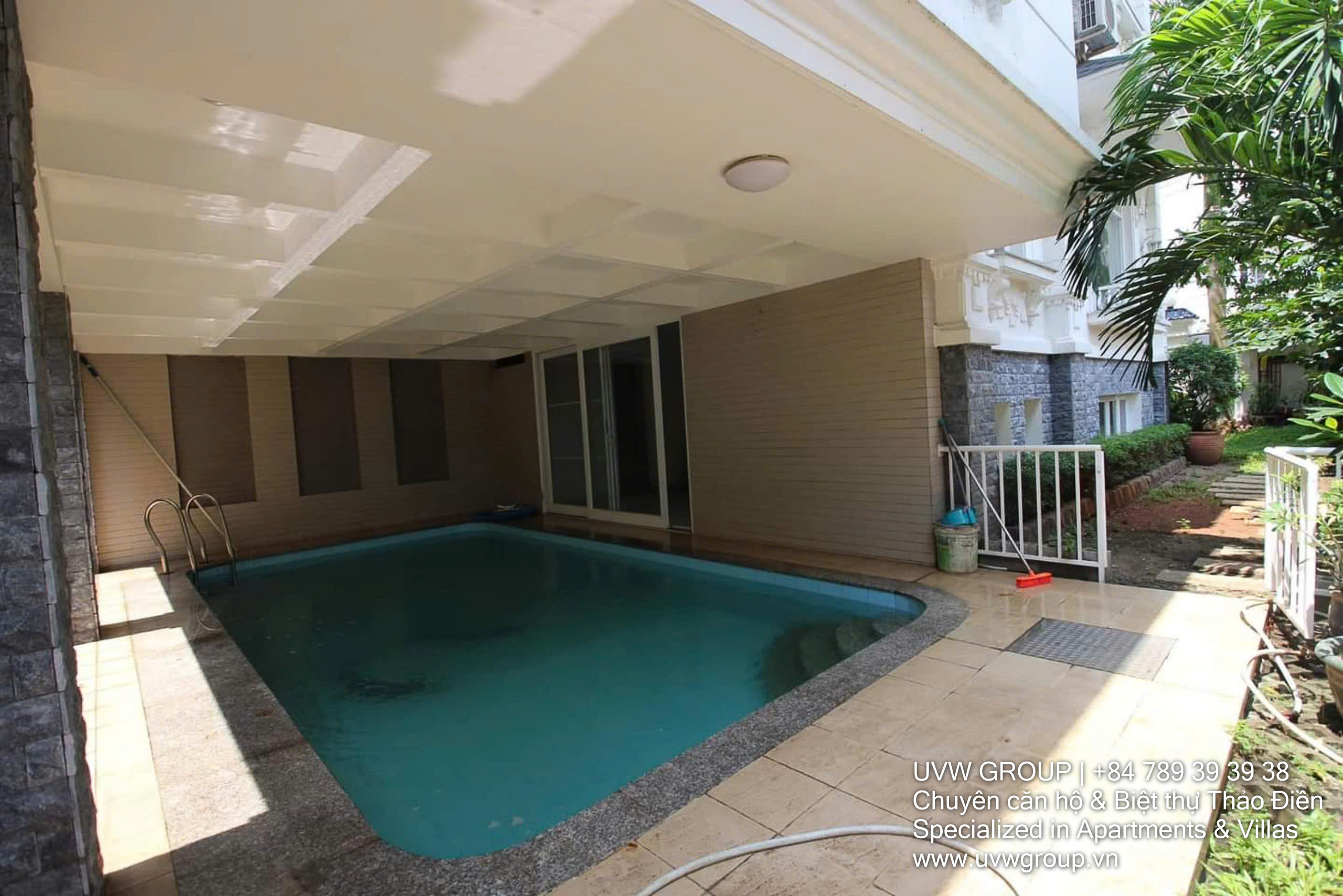 4-bedroom villa with garden and pool for rent in Thao Dien, District 2