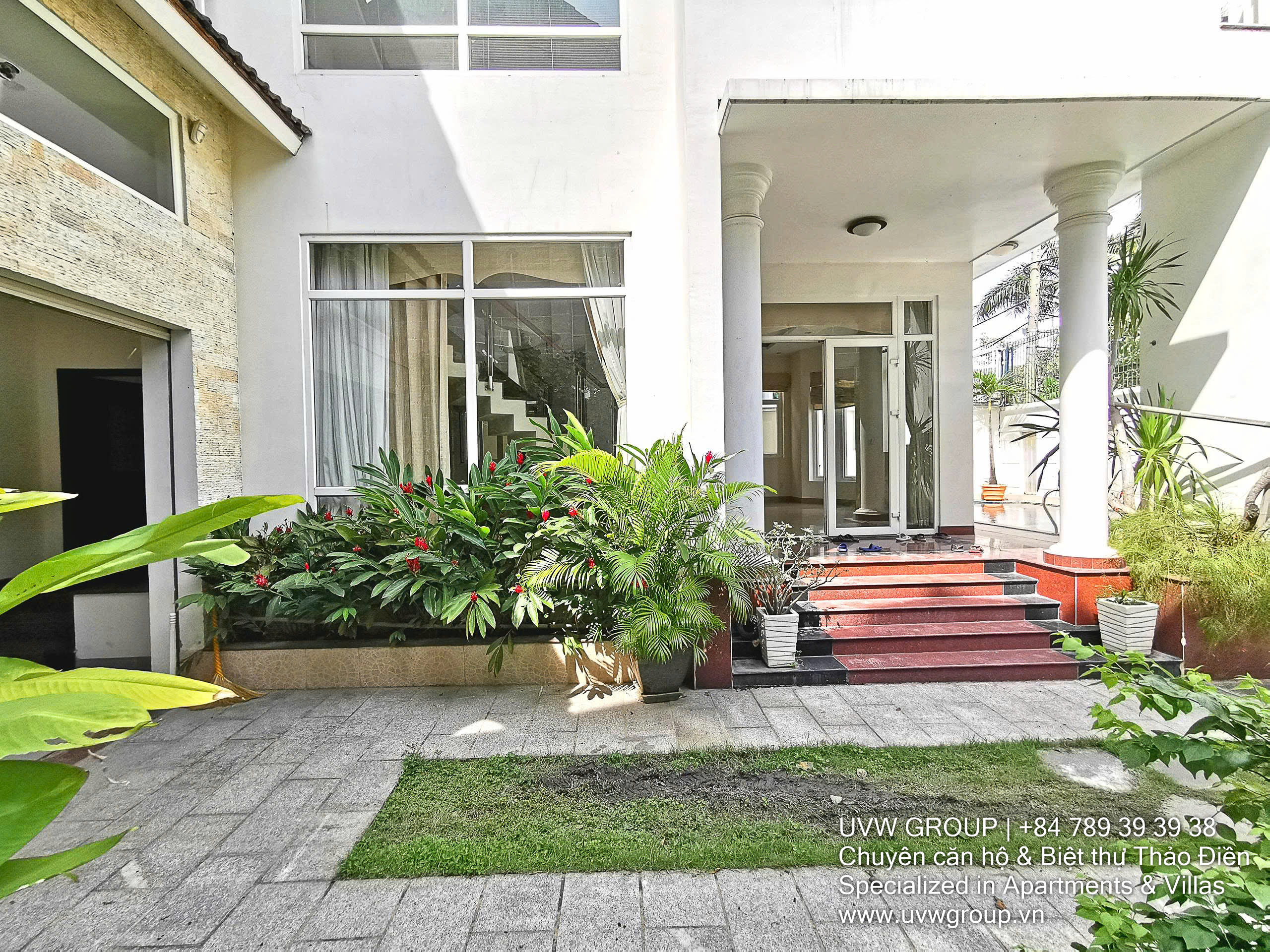 Thao Dien villa for lease with 5 bedrooms, private pool, and garden – spacious 3-floor home