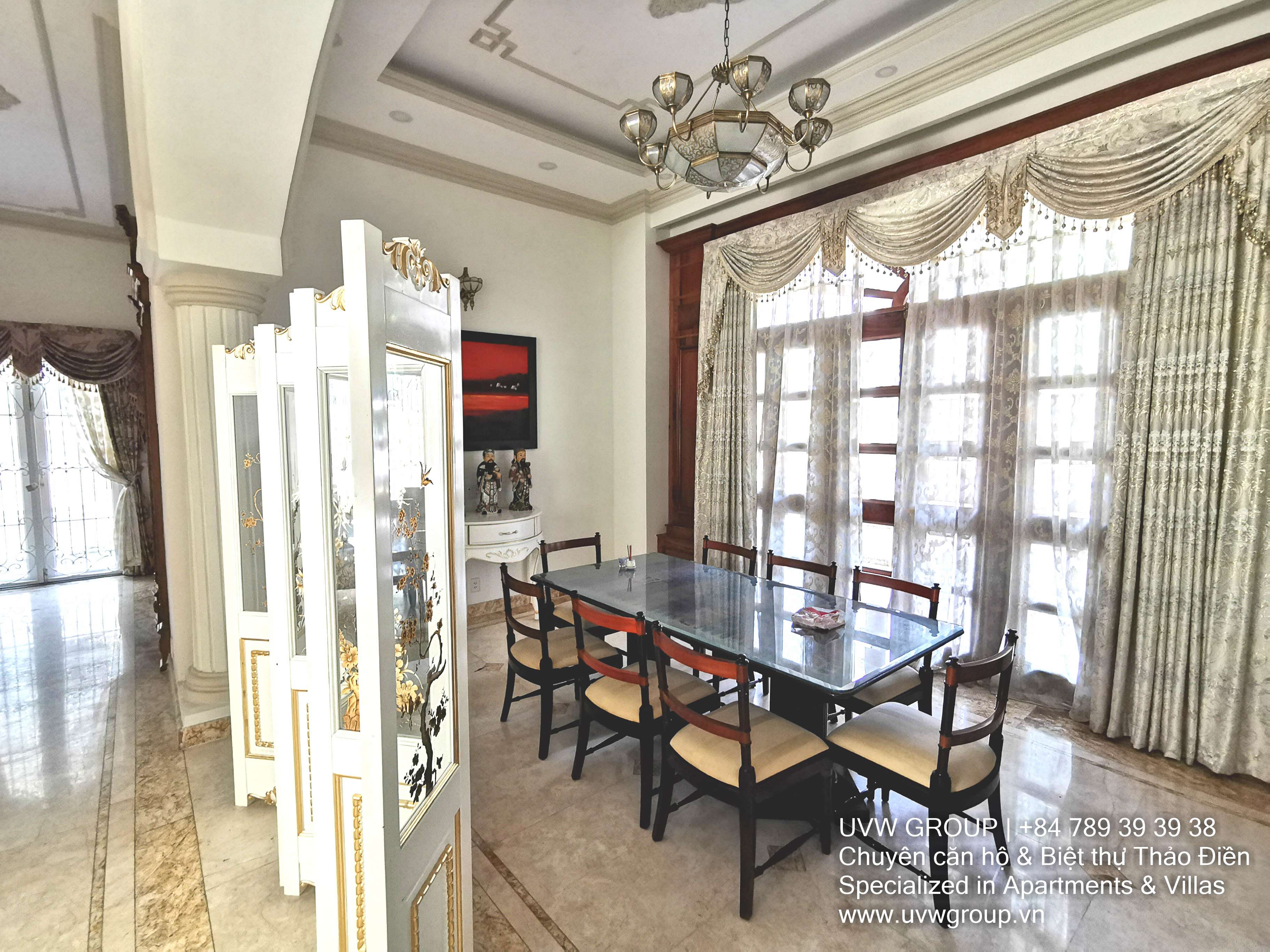 Massive 7-bedroom fully furnished villa with 12,500m² area for rent in Thao Dien