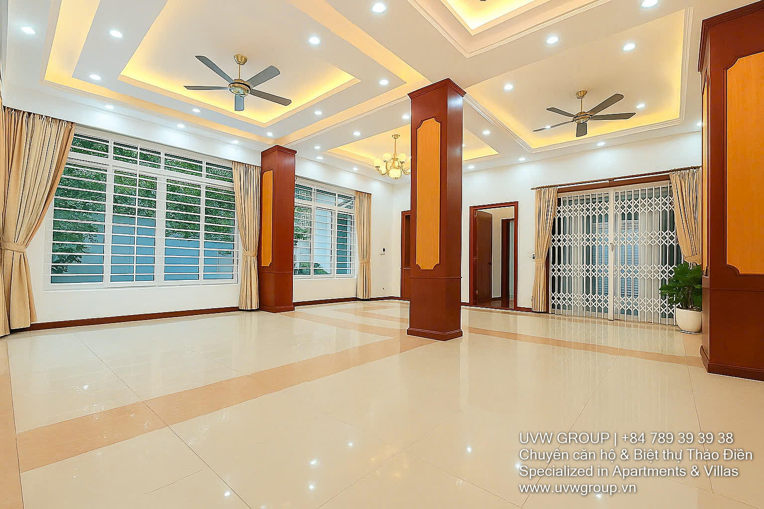 6-bedroom villa with pool and garden for rent on Quoc Huong, Thao Dien