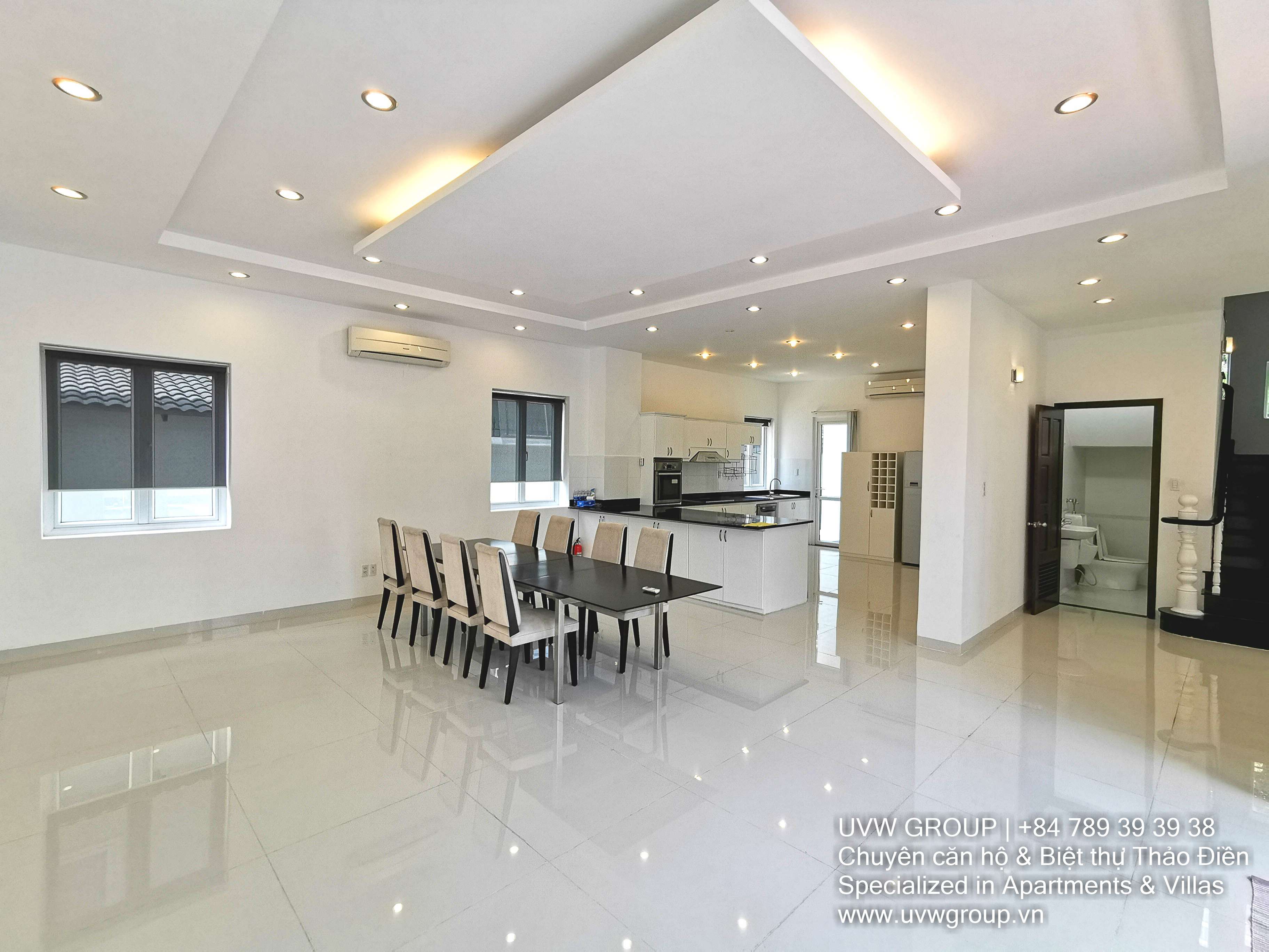 Fully furnished 5-bedroom luxury villa for rent in Thao Dien with 450m² area