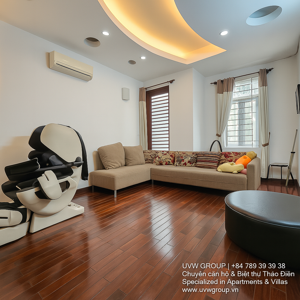 Compound villa for rent in Thao Dien, Nguyen Van Huong Street, 4 bedrooms, large garden, $4,500/month