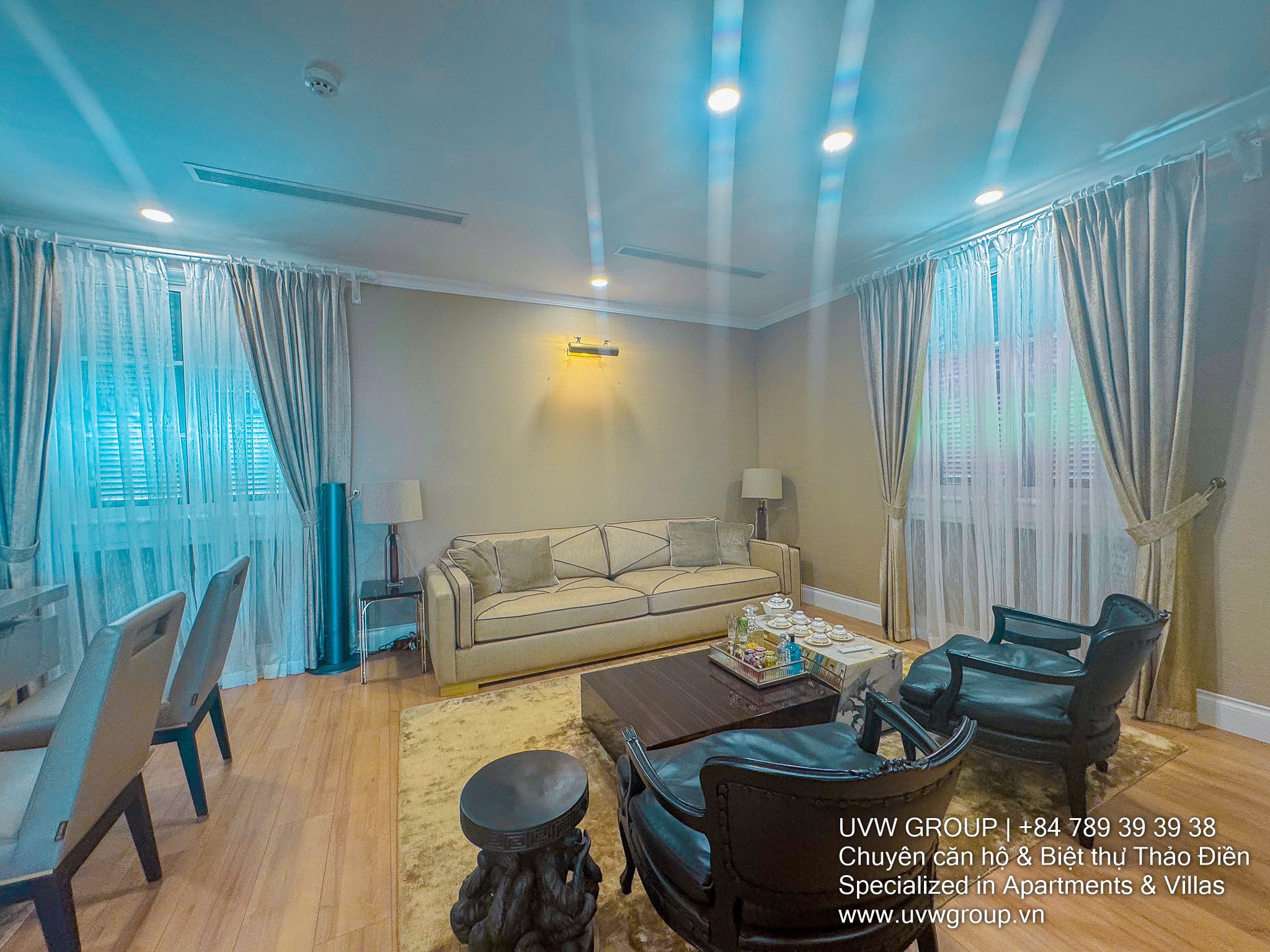 Elegant white villa for rent on Le Van Mien, Thao Dien – 310m², 3 floors, elevator, premium facade