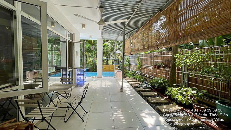 Fully furnished 4BR villa with private pool in safe compound Thao Dien