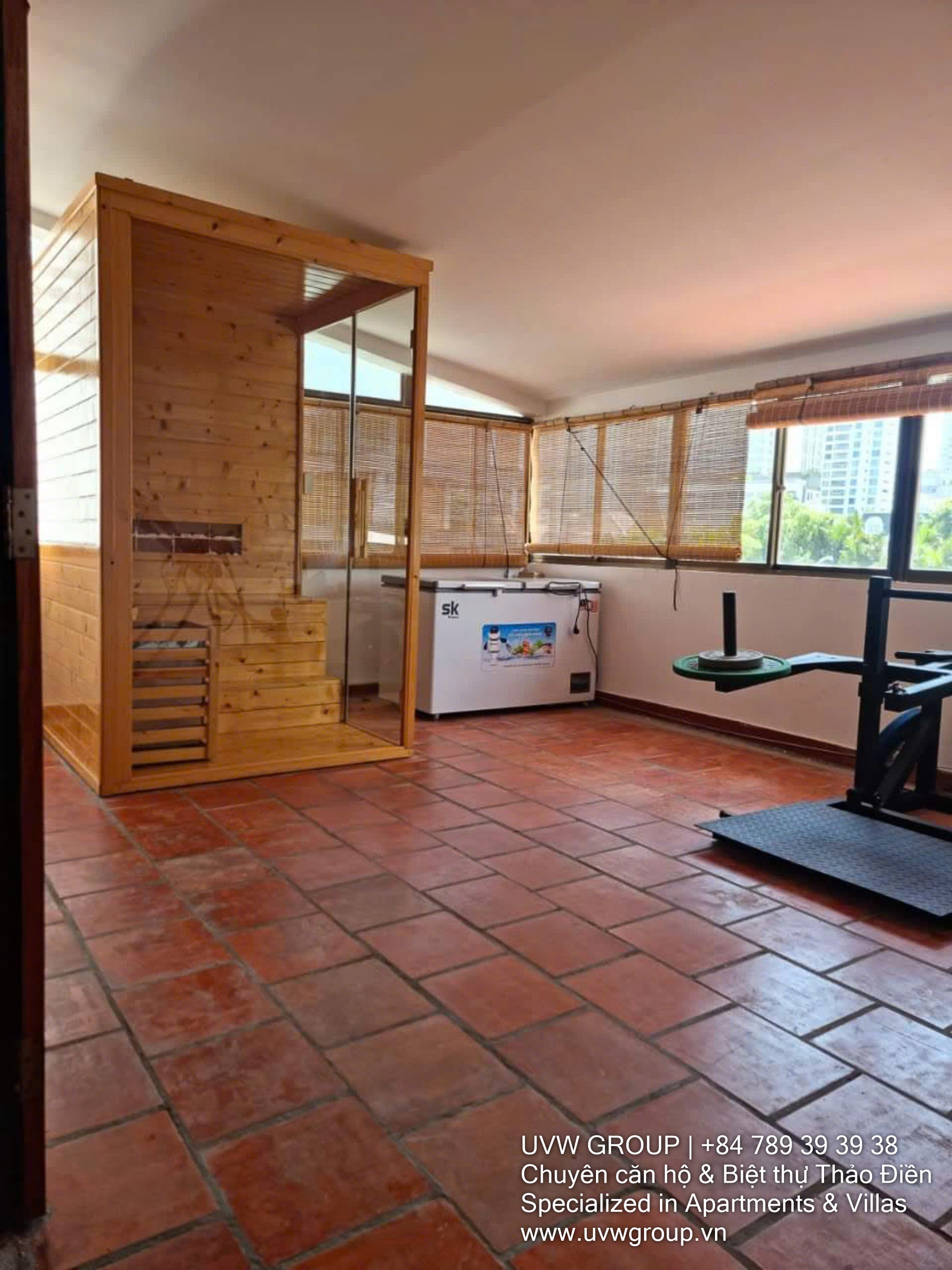 Spacious 3-bedroom, 4-bath townhouse for rent in central Thao Dien. 240m², fully furnished, 3 floors + rooftop. Rent: $2,000/month.