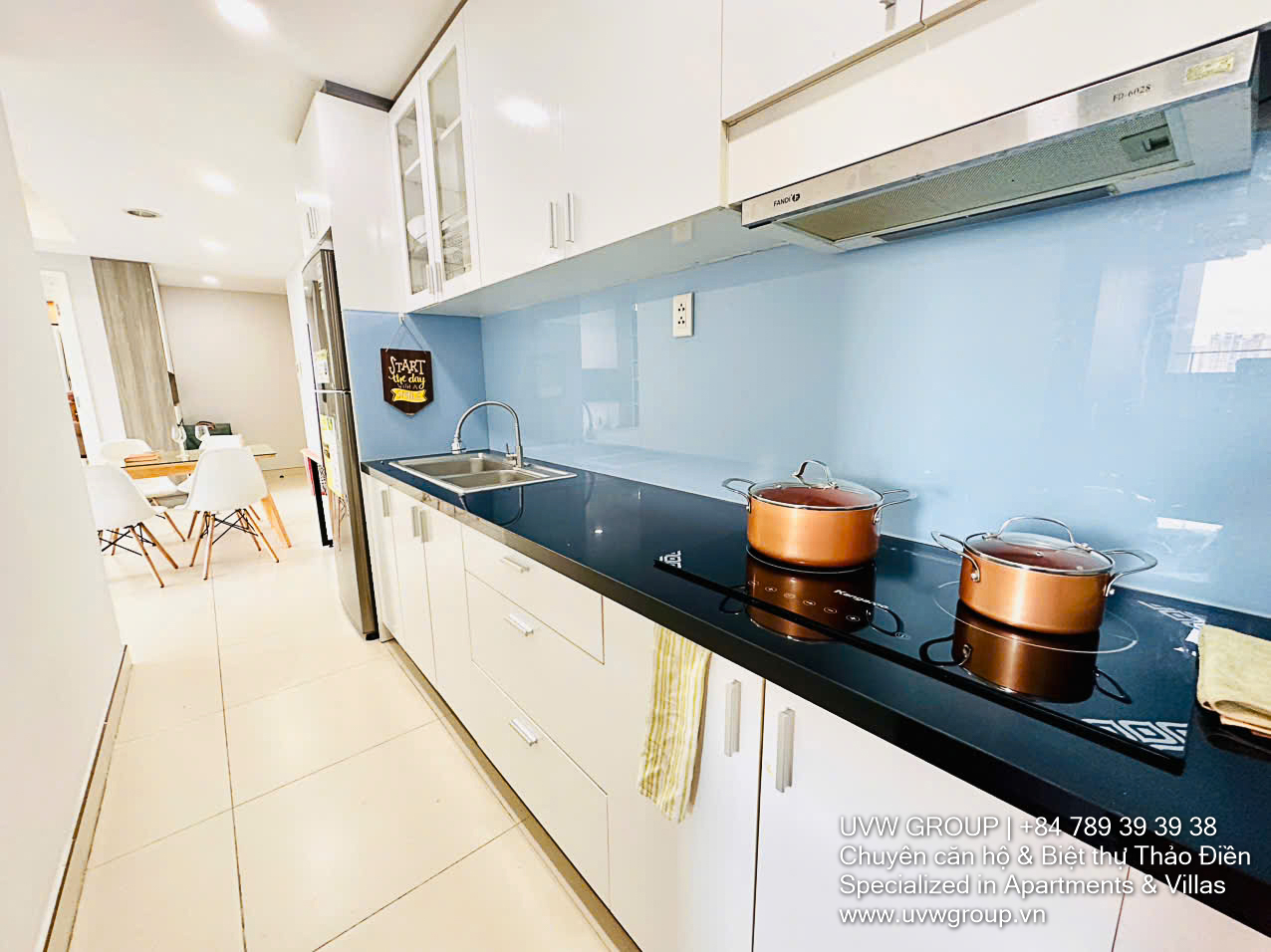 Modern 2-bedroom apartment for rent in Masteri Thao Dien Tower 5, 14th floor, 70m², fully furnished, direct access to metro and Vincom Mega Mall