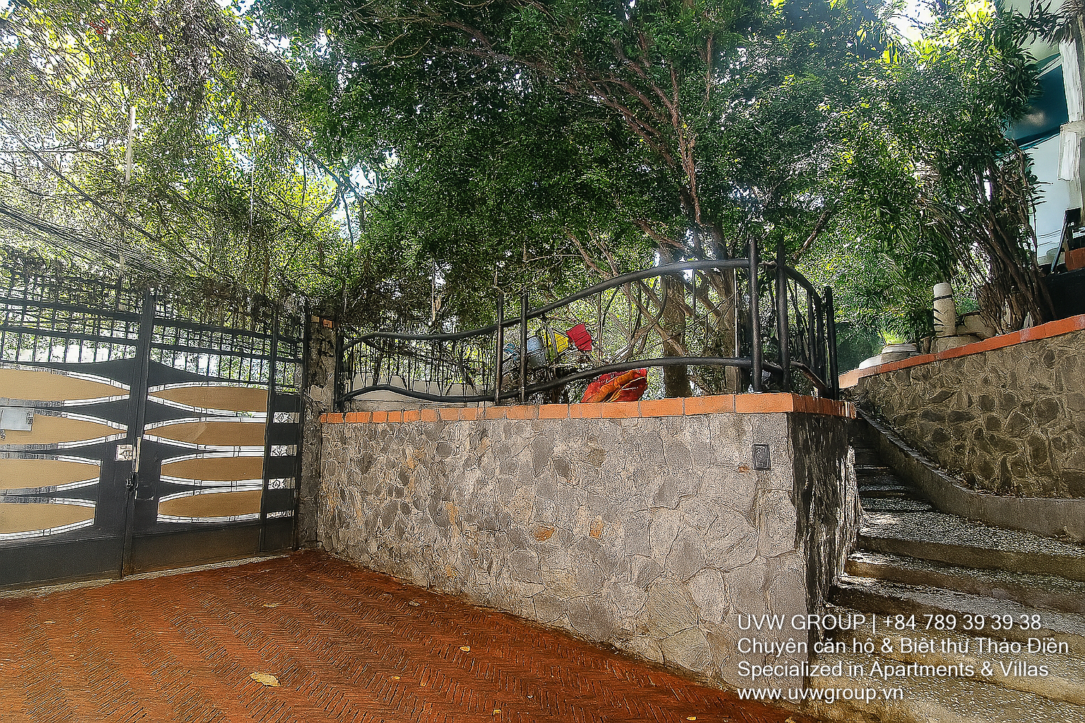 Thao Dien villa for rent with private pool, garden, gym room – 3 floors + basement – 289m² land – 4 bedrooms – furnished upon request