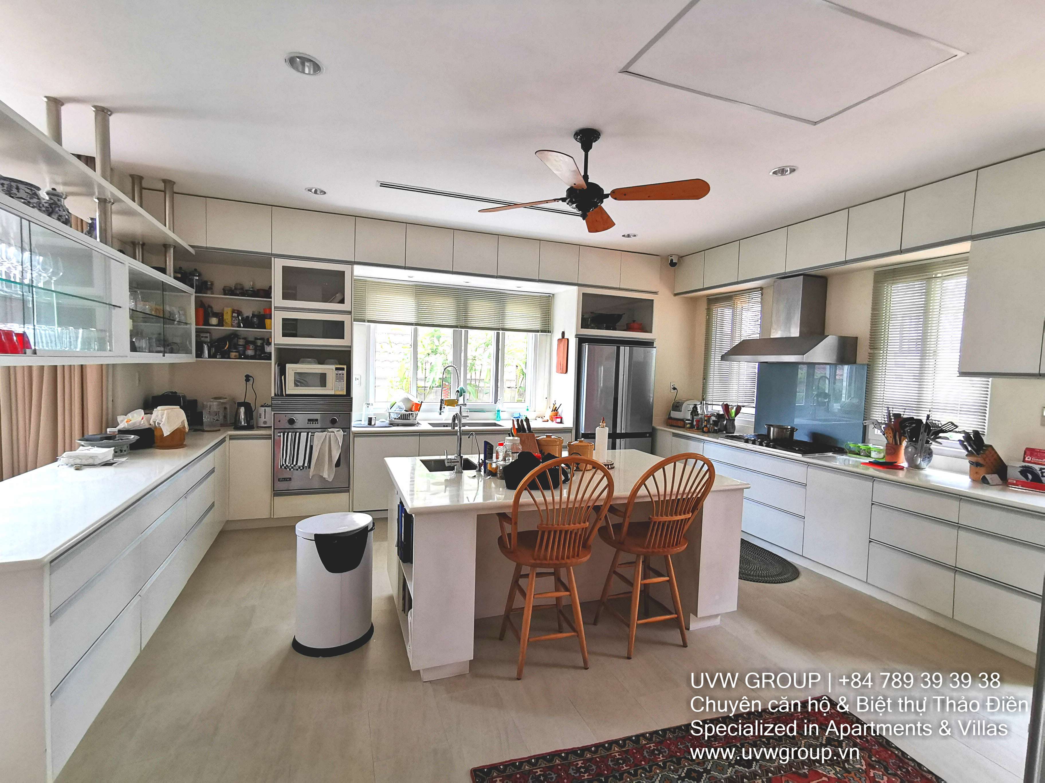 Fully furnished luxury 5-bedroom house with basement in Thao Dien for rent