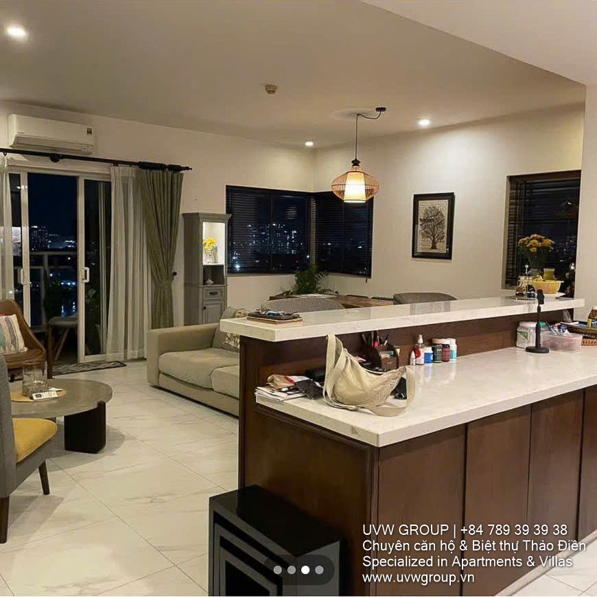 River Garden high floor apartment for rent with 2 bedrooms in Thao Dien