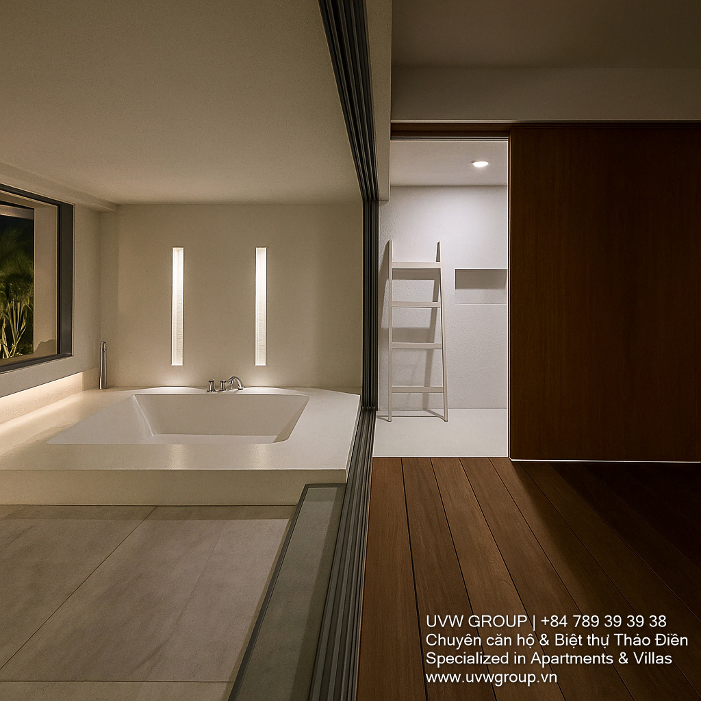 Spacious 5-bedroom, 5-bathroom luxury house for rent in a residential quarter of An Phu Ward, District 2, Ho Chi Minh City.