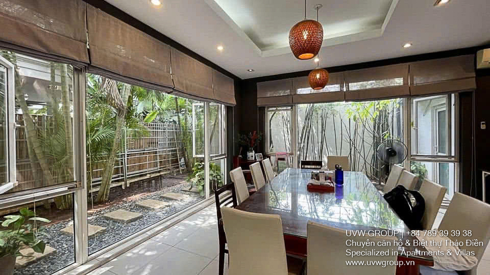 Fully furnished 4BR villa with private pool in safe compound Thao Dien