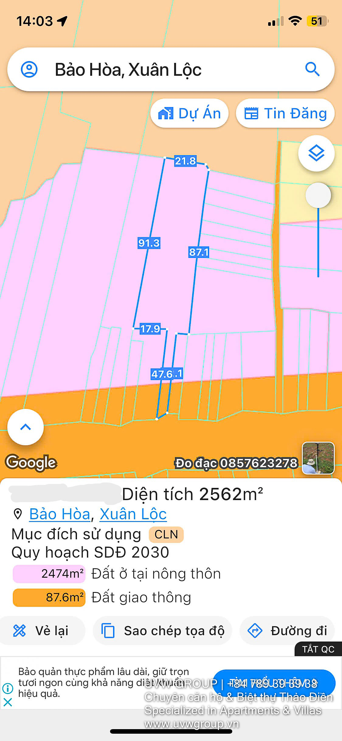 Investment Land with 1,700m² Residential Potential in Xuan Loc – 2,561m² | $228K
