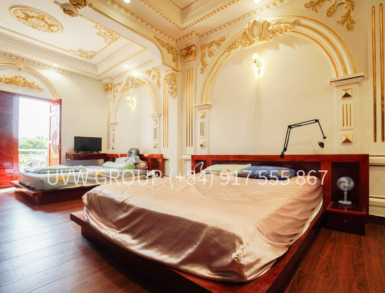 Luxury house for sale on Ben Phu Lam Street, District 6, with gold interiors and private pool