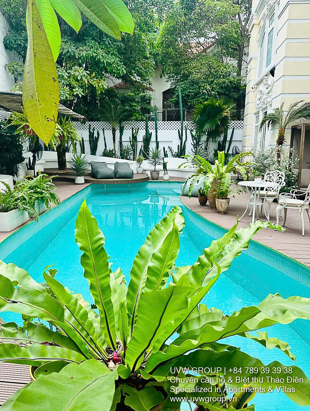 6-floor villa for rent in Ho Chi Minh City – spacious layout, garden, basement, terrace