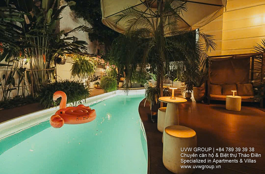 6-floor villa for rent in Ho Chi Minh City – spacious layout, garden, basement, terrace