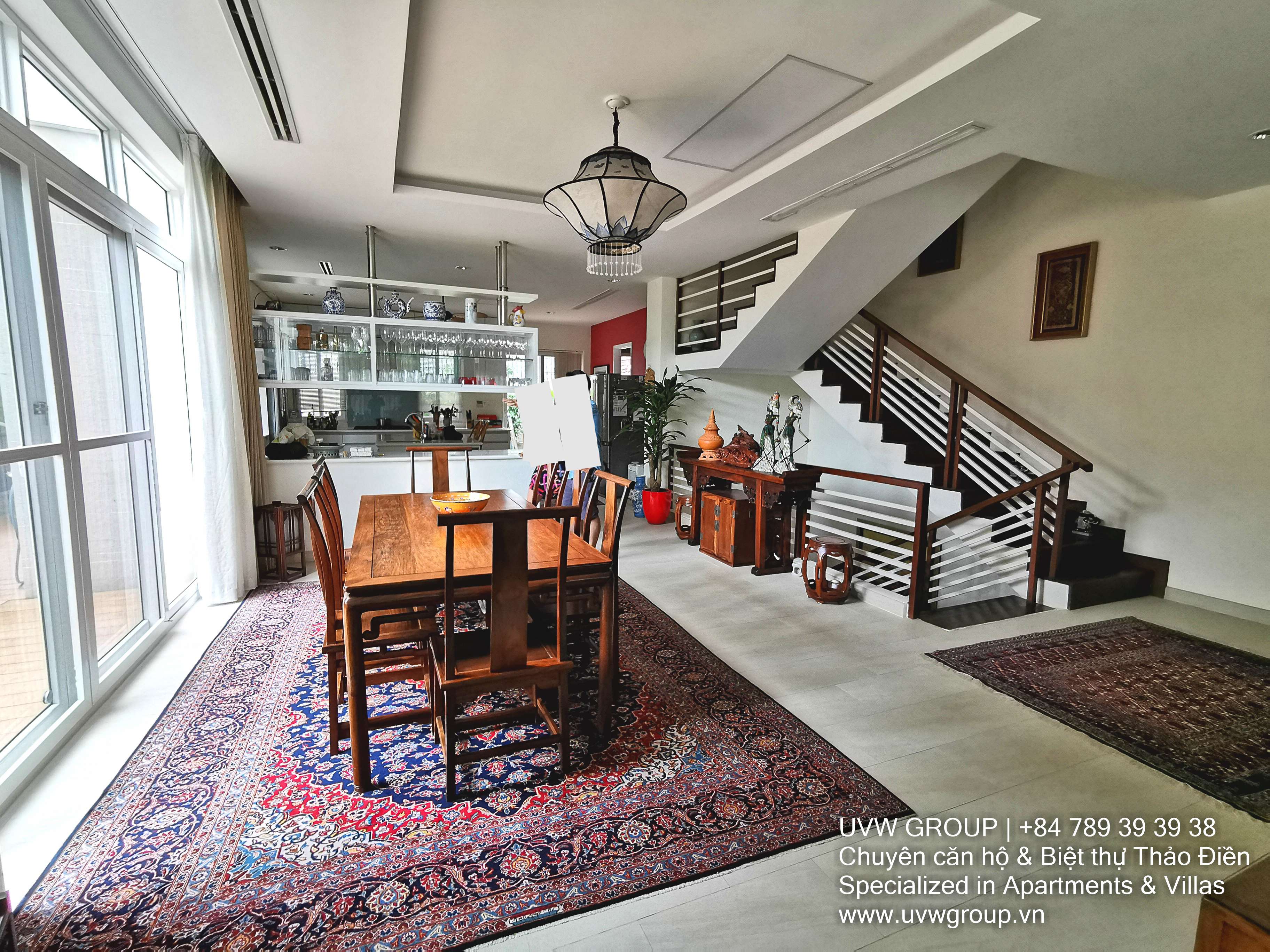 Fully furnished luxury 5-bedroom house with basement in Thao Dien for rent