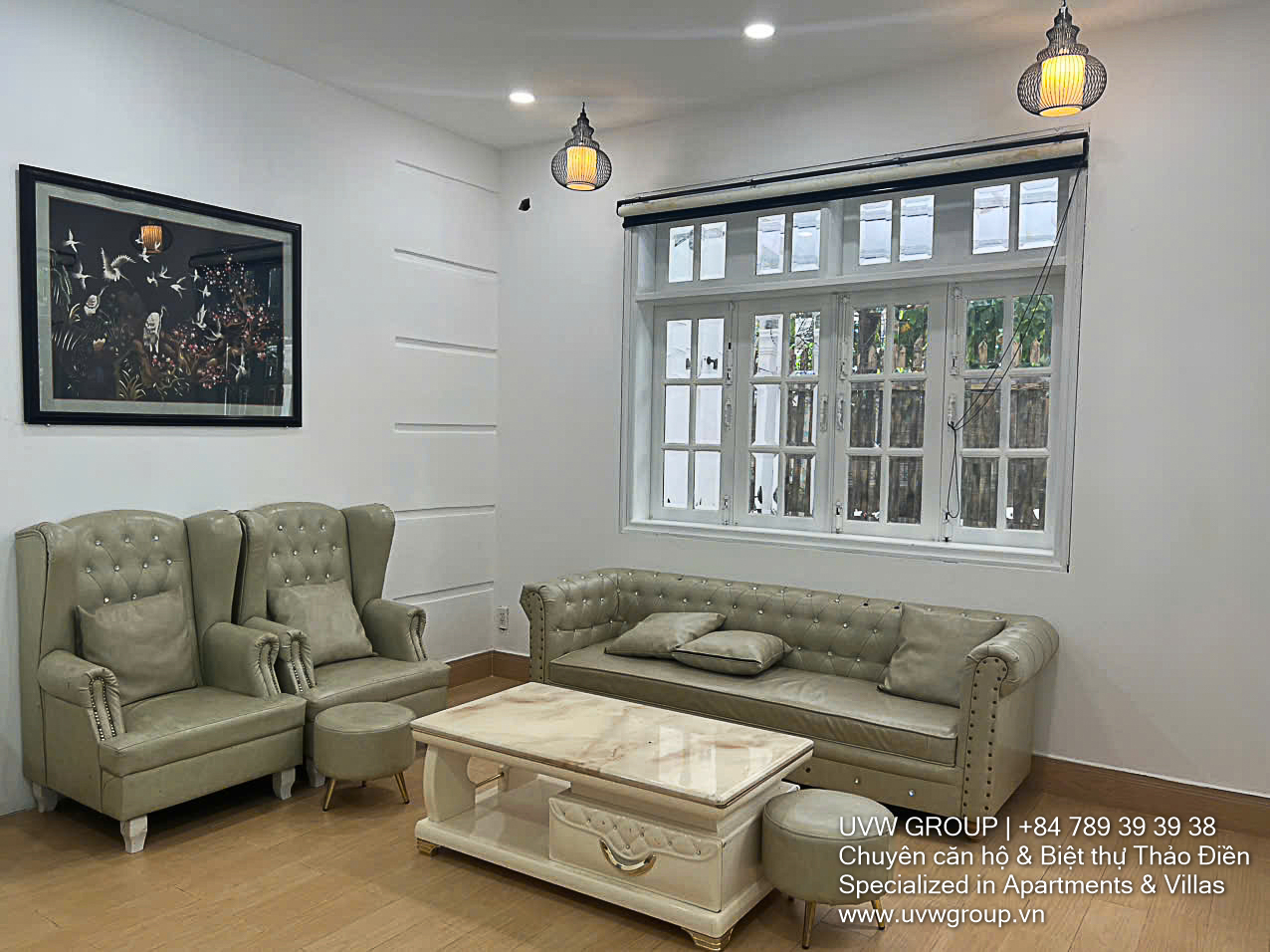 Ground floor and upper-level villa for lease in Thao Dien with spacious yard – 400m²