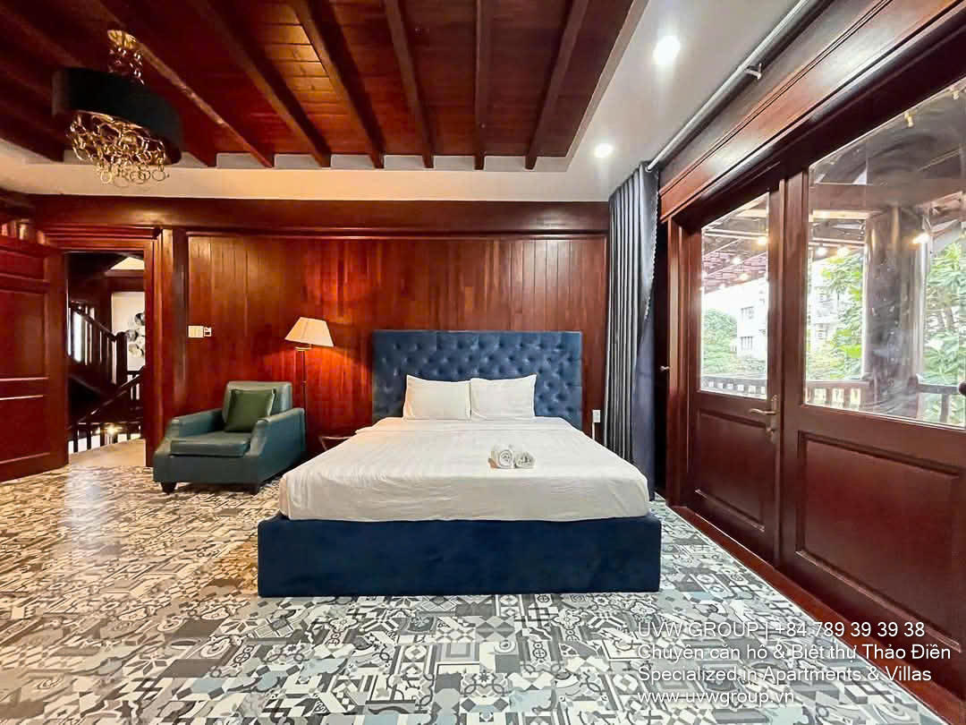 Spacious 6-bedroom villa for rent in Thao Dien with private pool and BBQ garden