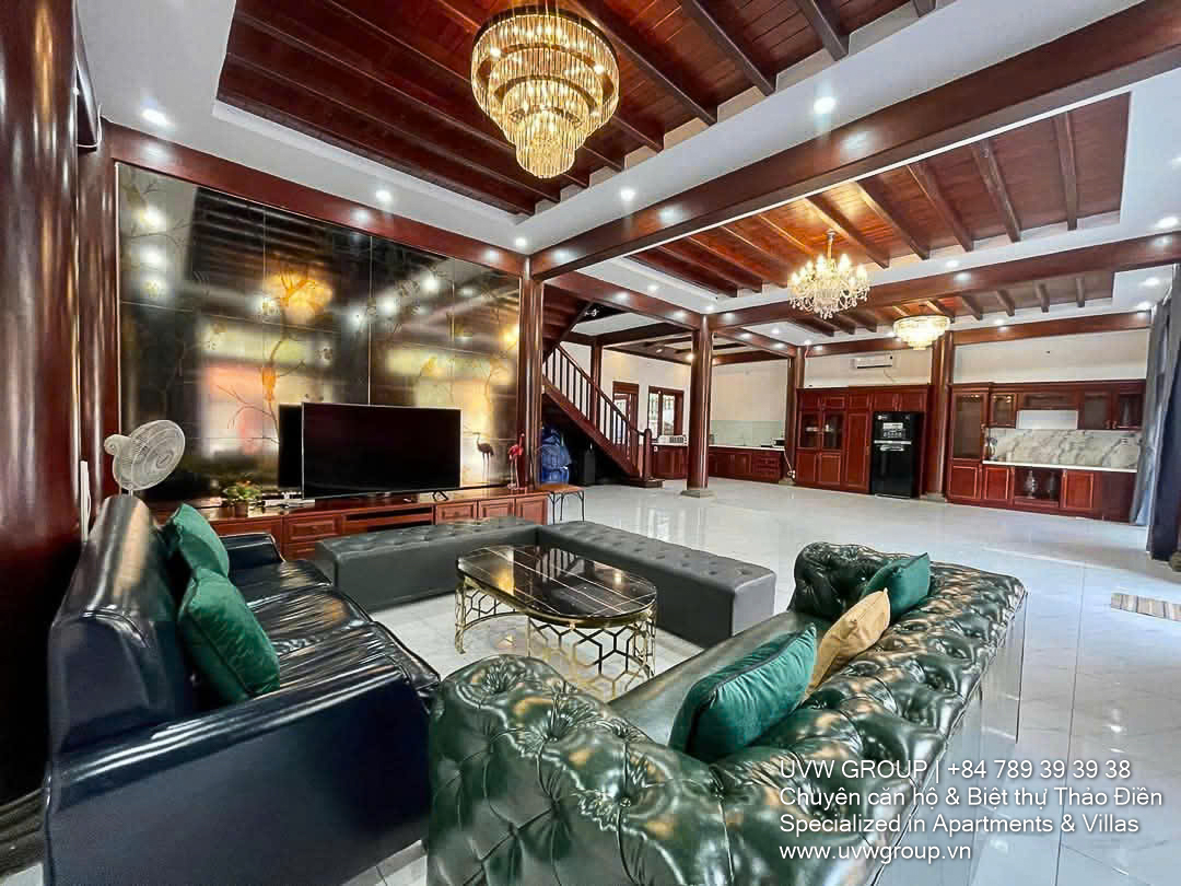 Spacious 6-bedroom villa for rent in Thao Dien with private pool and BBQ garden