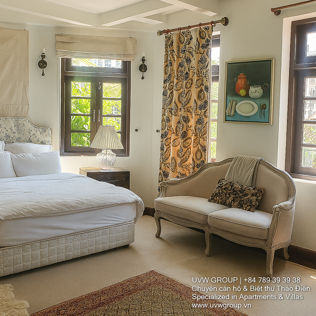 Thao Dien villa for rent with private pool, garden, gym room – 3 floors + basement – 289m² land – 4 bedrooms – furnished upon request