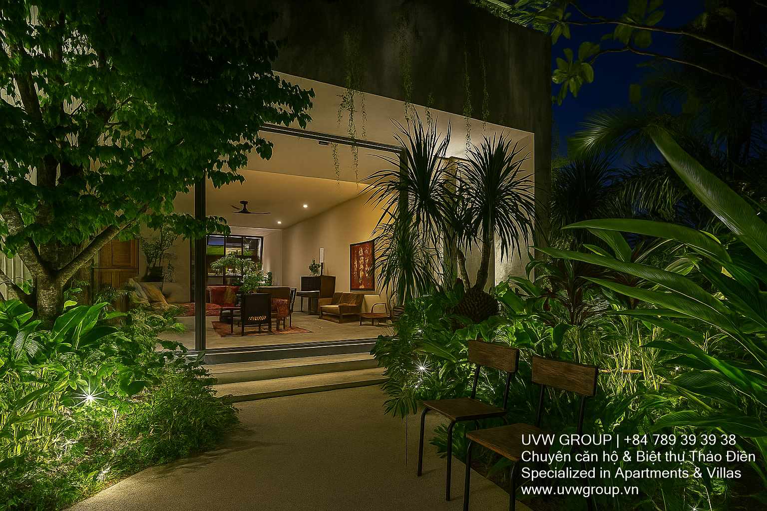 Spacious 5-bedroom, 5-bathroom luxury house for rent in a residential quarter of An Phu Ward, District 2, Ho Chi Minh City.
