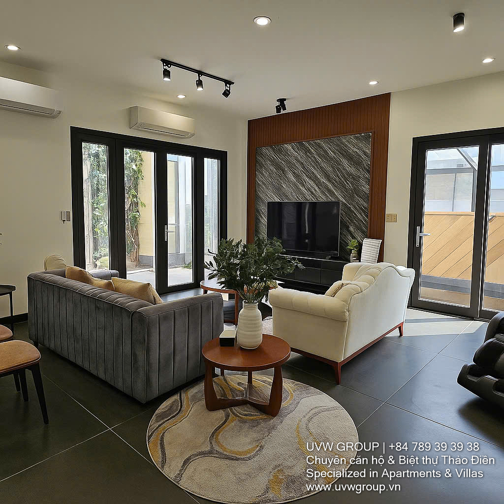 Fully furnished 5-bedroom modern luxury villa with private indoor pool in Thao Dien, HCMC