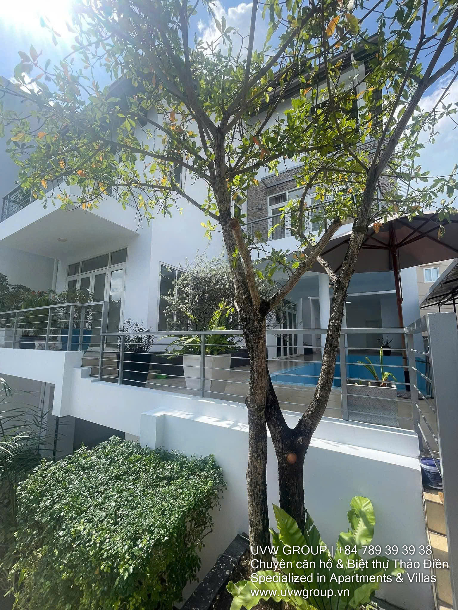 Compound Villa for Rent in Thao Dien – Basement – 4BR + Office – $4,200/Month