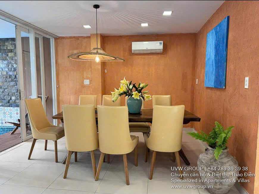Villa with swimming pool for rent on Street 60, Thao Dien – 5 bedrooms, 6 bathrooms, rooftop terraces, $4,300/month