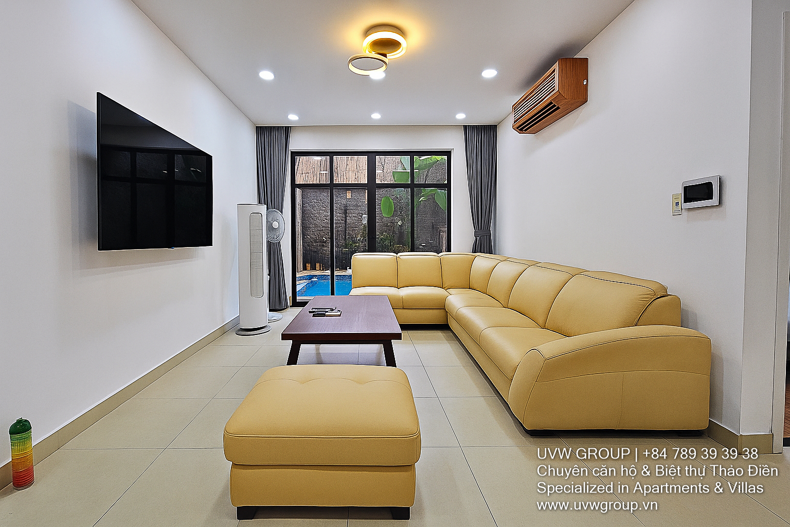 Luxury 4-bedroom villa for short-term rent on Nguyen U Di Street with pool, garden, BBQ