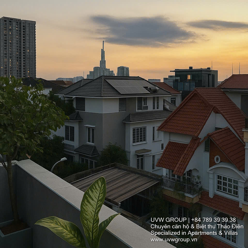 Modern 3-bedroom villa for rent in Thao Dien, with pool, rooftop terrace, pet-friendly, 192m²