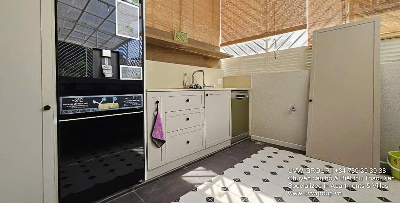 Indochine-style 3-bedroom villa with full furniture and smart key in Thao Dien