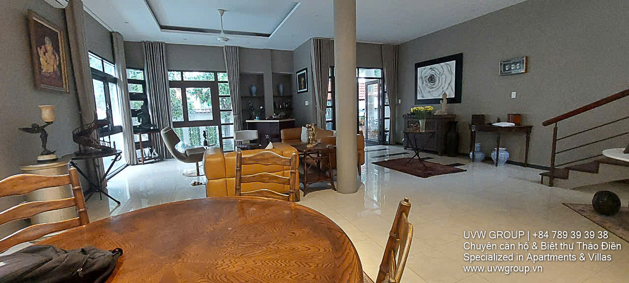 Frontage villa for sale in Fideco Compound, Thao Dien – 384m² land, 5BR, pool, garden, rooftop terrace