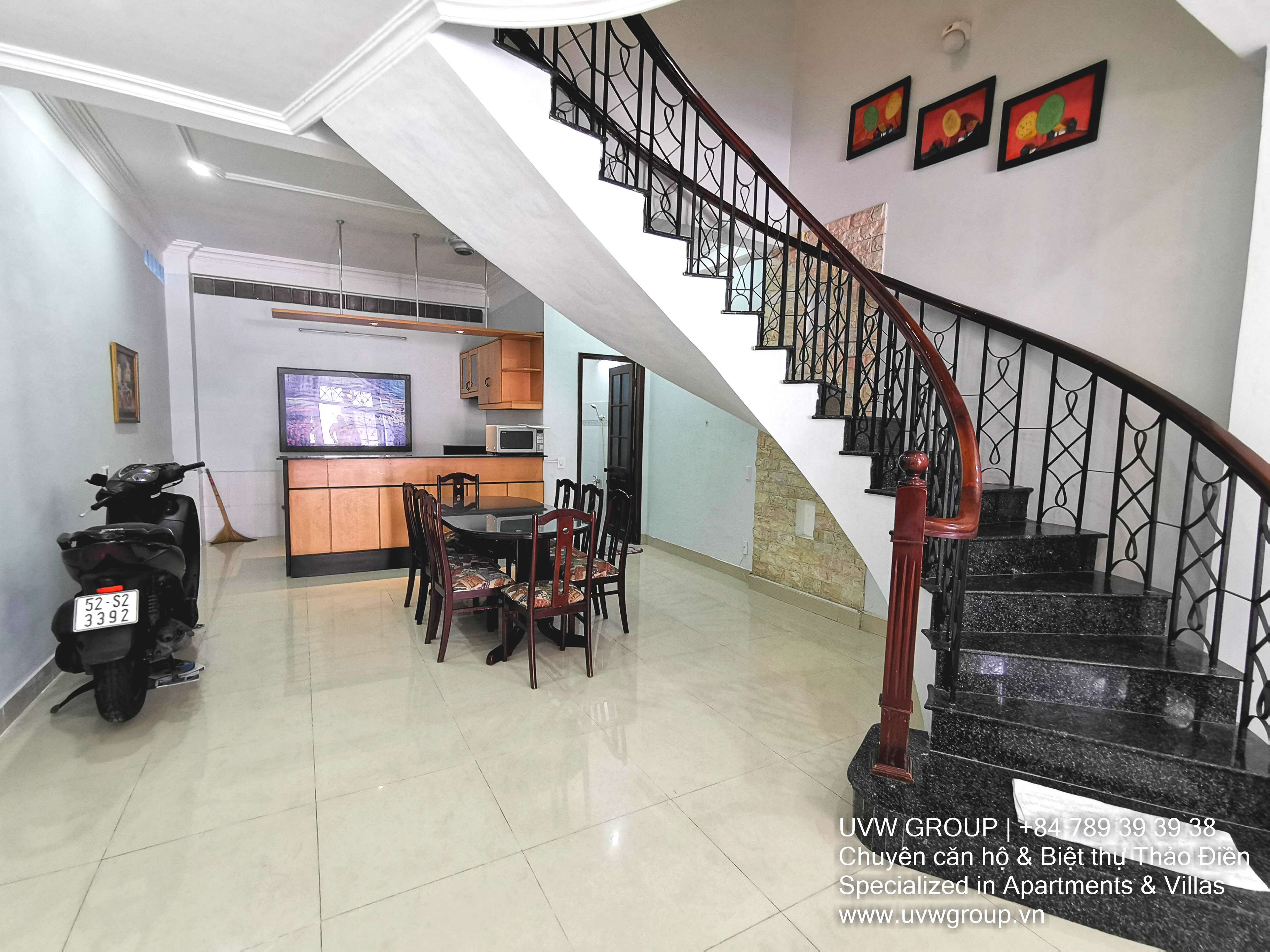 Basic furnished 3-bedroom house for rent in Thao Dien, 120m²