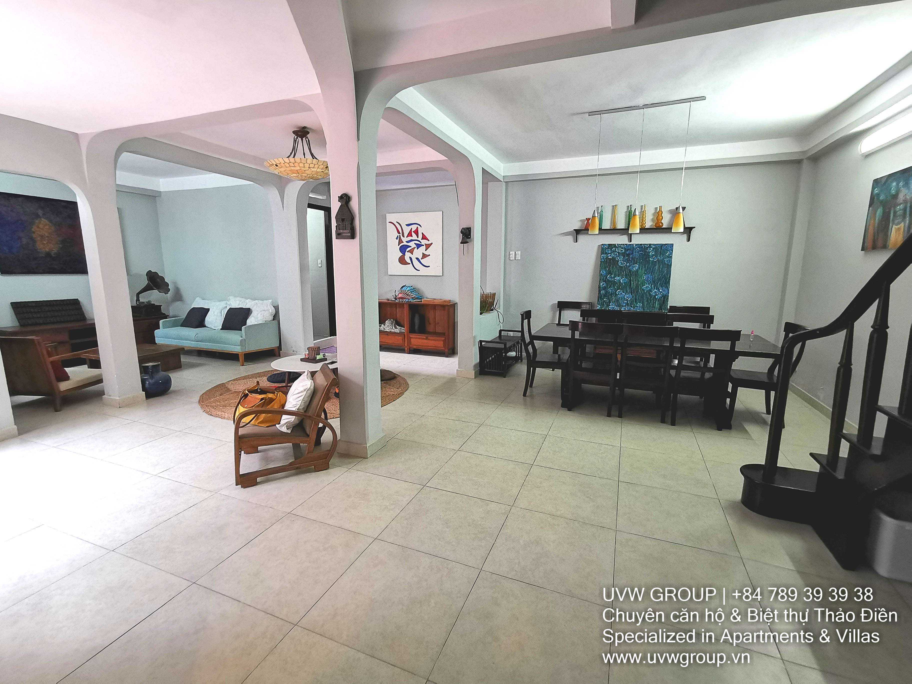4-bedroom basic furnished villa for rent in Thao Dien, 110m²