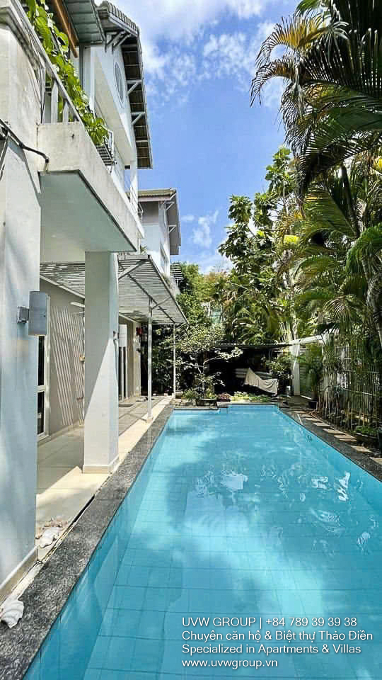 Fully furnished 4BR villa with private pool in safe compound Thao Dien