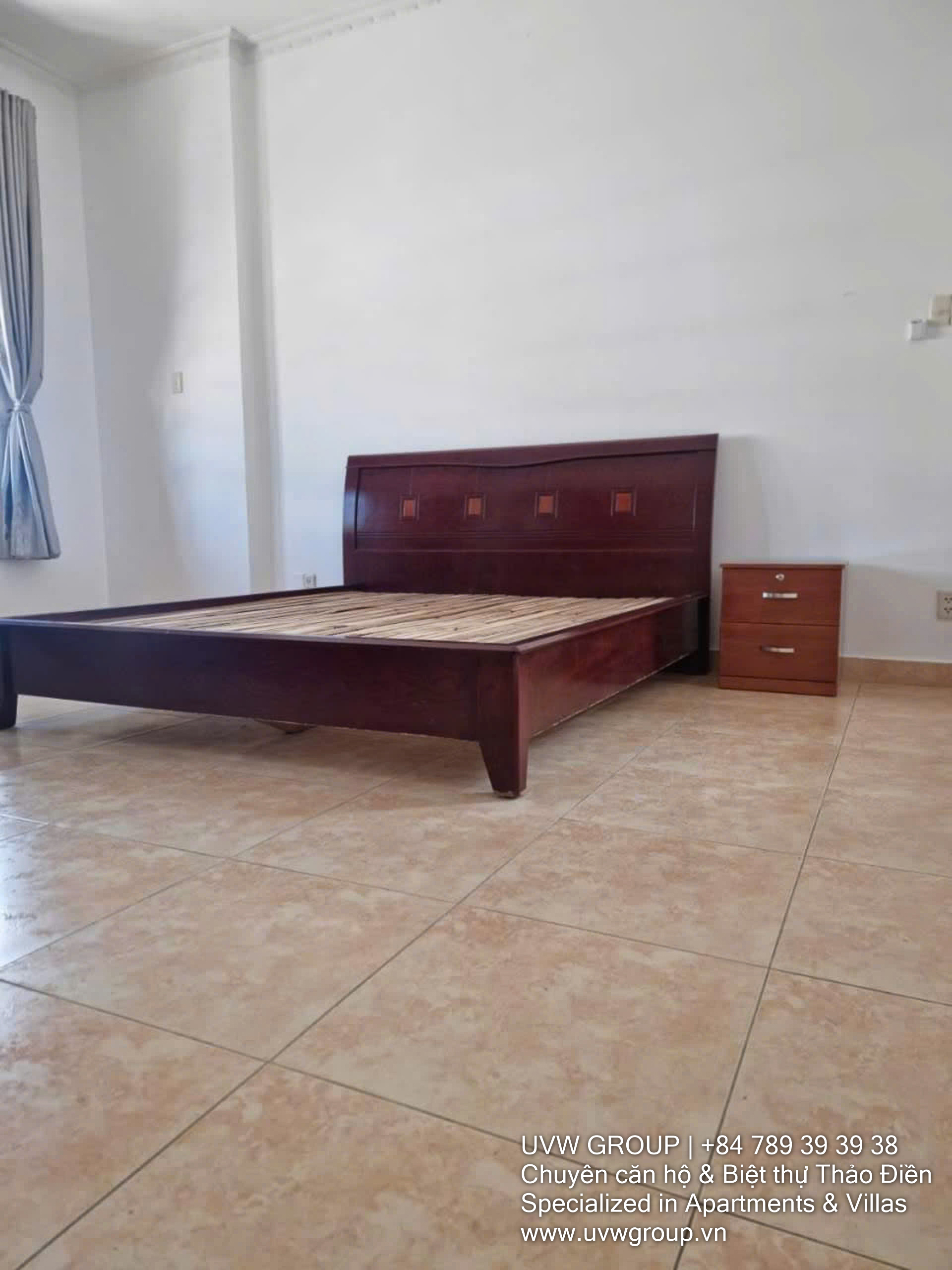 Spacious 3-bedroom, 4-bath townhouse for rent in central Thao Dien. 240m², fully furnished, 3 floors + rooftop. Rent: $2,000/month.