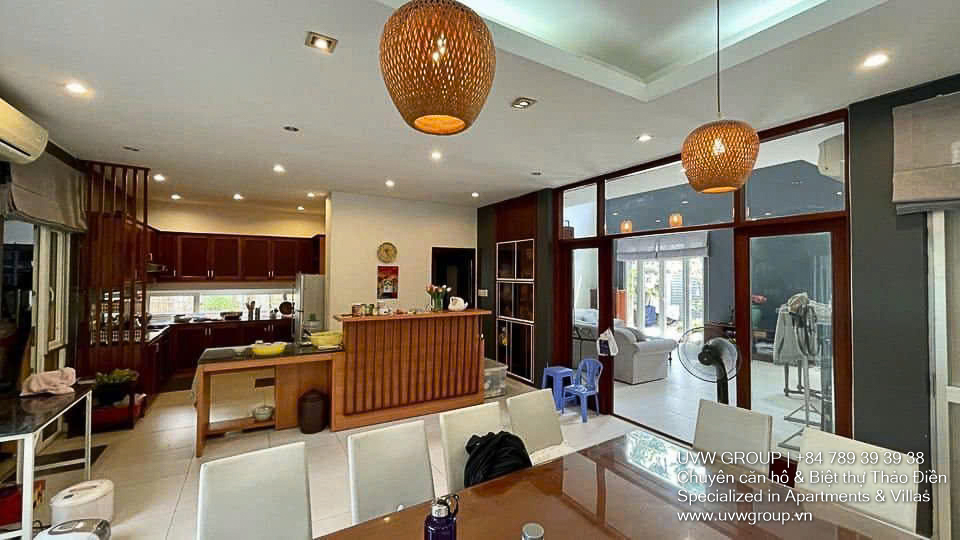 Fully furnished 4BR villa with private pool in safe compound Thao Dien