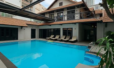 5-bedroom villa for rent on Nguyen U Di Street, Thao Dien with private pool and BBQ area