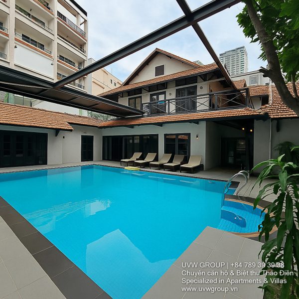 5-bedroom villa for rent on Nguyen U Di Street, Thao Dien with private pool and BBQ area