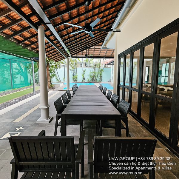 5-bedroom villa for rent on Nguyen U Di Street, Thao Dien with private pool and BBQ area