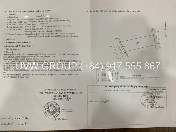 Land for sale with 2 fronts on Le Thi Ha street – Hoc Mon District