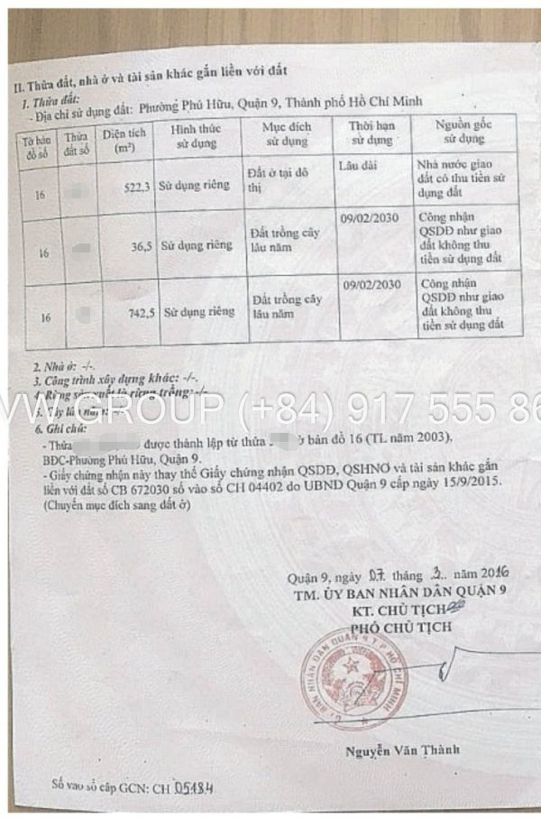 Large land for sale in District 9