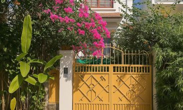 Front view of a luxurious 7-bedroom villa with swimming pool for rent in Thao Dien, Ho Chi Minh City