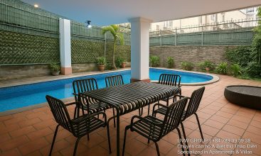 Front view of a luxurious 7-bedroom villa with swimming pool for rent in Thao Dien, Ho Chi Minh City