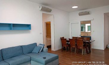 Living room of luxury 3BR apartment for rent at The Vista An Phu, HCMC