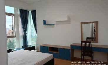 Living room of luxury 3BR apartment for rent at The Vista An Phu, HCMC