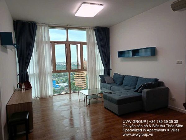 Living room of luxury 3BR apartment for rent at The Vista An Phu, HCMC